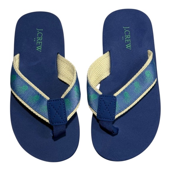J Crew Kids Jellyfish Flip Flop Sandals Size K12 Blue Green Print NWT‎ - Picture 2 of 5